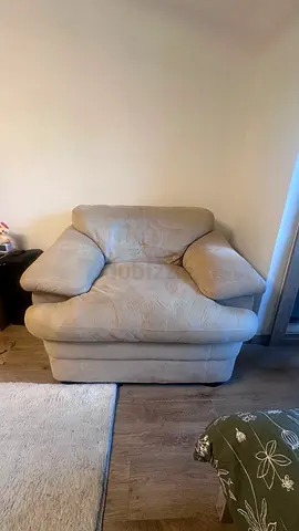 Beige Oversized Single Armchair — Comfortable, Good Condition
