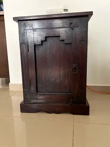 Solid Wood Vintage Bedside Cabinet / Nightstand - Dark Finish