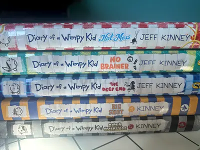 Set of 5 Diary of a Wimpy Kid hardcover books by Jeff Kinney - assorted titles