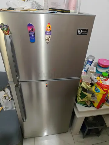 Midea Double Door Refrigerator - Silver, Good Working Condition - 10 year warranty for Compressor