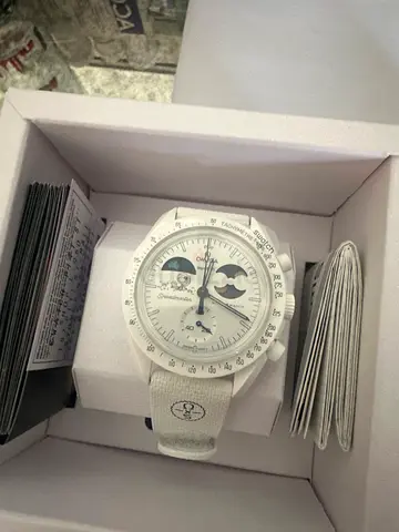 White Chronograph Wristwatch with Moonphase - Unworn in Box