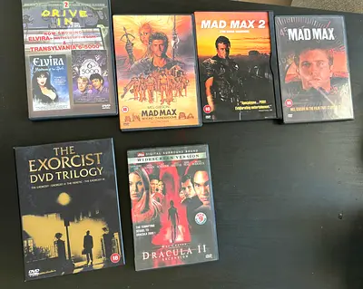 Collection of Classic Mad Max, The Exorcist Trilogy, Dracula II and assorted DVDs