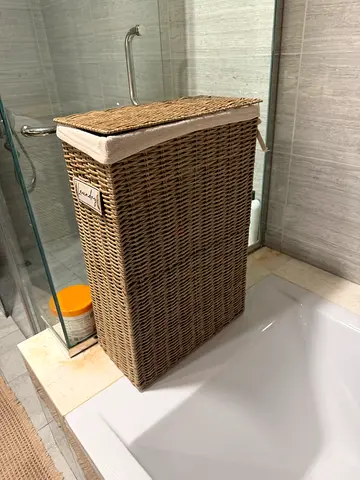 Wicker Laundry Hamper with Removable Liner - Good Condition