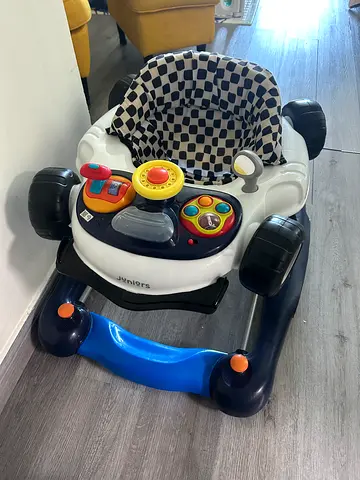 Baby walker with activity tray and cushioned seat - good condition