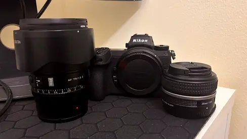 Camera with lens
