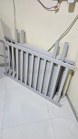 Wooden Baby Safety Gate / Stair Gate - Light Grey, Good Condition