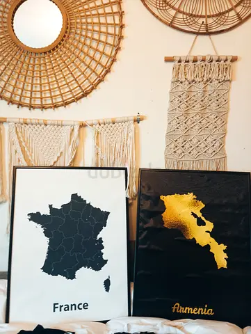Pair of Framed Country Map QUICK SALE FREE DELIVERY