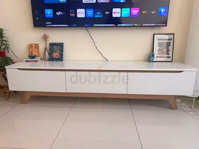 White and Wood TV Unit