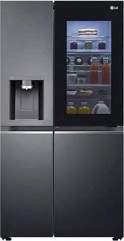 LG Side-by-Side Refrigerator 617 liters  with InstaView Door and Water Dispenser Gray (GR-X267CQES)