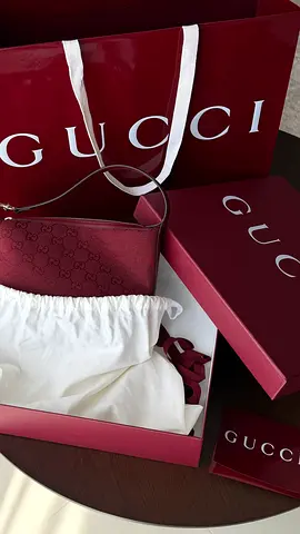 LIMITED EDITION Original Gucci GG Super Mini Shoulder Bag - Burgundy (Full Set)