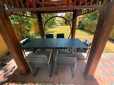 Outdoor 6-Seater Dining Table Set with Chairs - Great Condition
