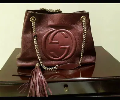 Gucci Soho Leather Chain Shoulder Bag - Burgundy