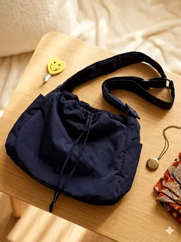 Uniqlo Soft Puffy Shoulder Bag -Navy Blue (Brand New)