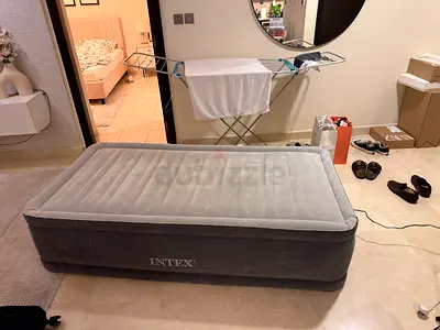 Intex Twin Elevated Inflatable Air Bed in grey.