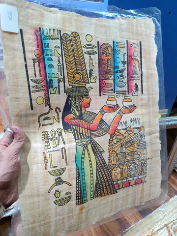Hand-painted Egyptian Papyrus Artwork – Female Scene 44*33cm
