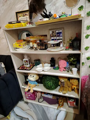Light Wood 5-Shelf Bookcase / Display Unit - Good Condition