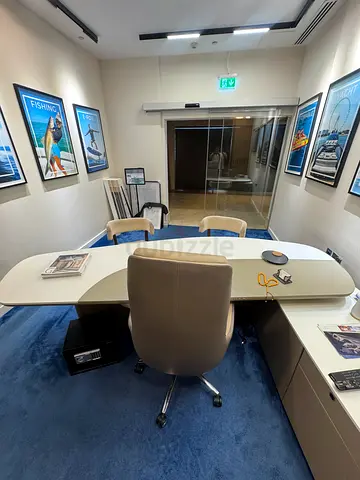 Used Office Desk and Chairs Set — Modern Reception/Meeting Setup