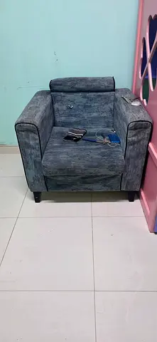 Single grey fabric Sofa in good condition