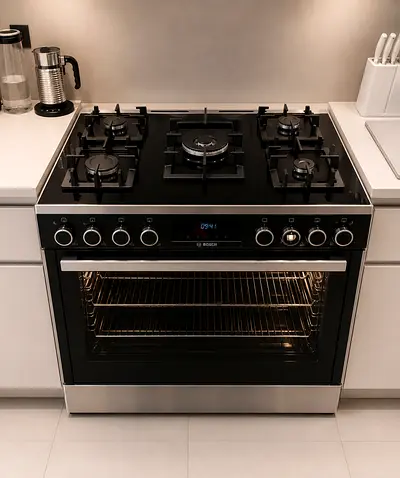 Bosch Series 8 90cm Cooker – Full Gas, Black Finish