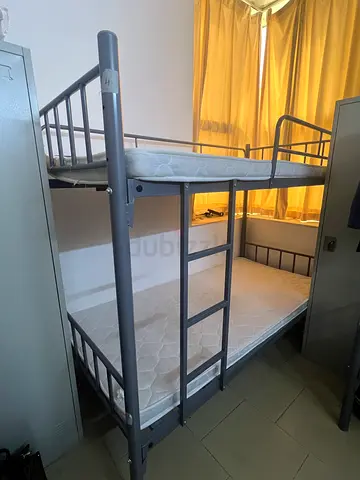 Metal Bunk Bed Frame with Mattresses - Good Condition