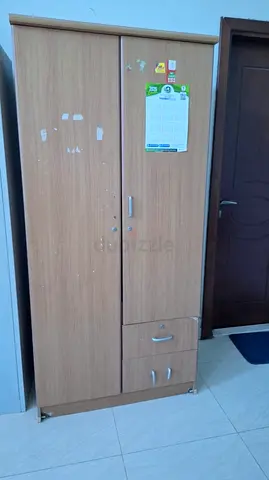 2 Two-door wooden wardrobe with drawers - good for bedroom or study