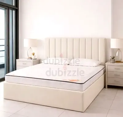 Brend New fabric wooden Queen size 150x190bed with Madical Matress Available
