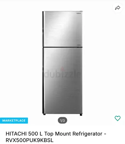 Hitachi RVX500PUK9KBSL Top Mount Ref SLV
