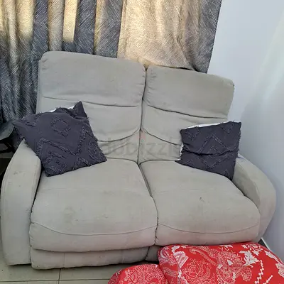 Light grey 2-seater reclining sofa - good condition