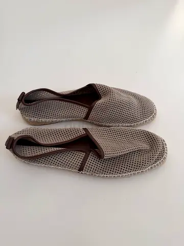 Ermenegildo Zegna Espadrillas Lightweight slip-on casual shoes, beige/brown, never used