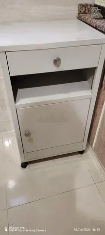Grey bedside Steel cabinet with drawer and cupboard (good used condition)
