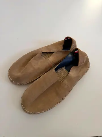 Tommy Hilfiger tan suede slip-on espadrilles - comfortable casual shoes