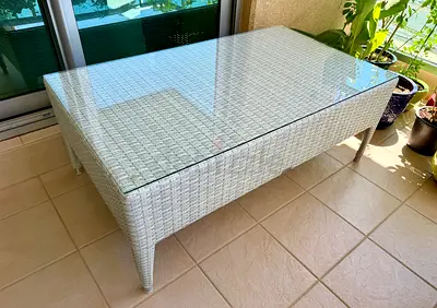 Rattan outdoor table