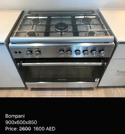 Bompani 90cm Stainless Steel Gas Range with Oven - Good Condition