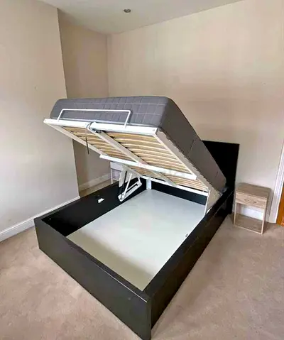 Ikea Hydraulic King size bed with mattress available in perfect condition