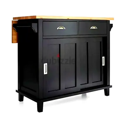 Crate Barrel Belmont Black Kitchen Island