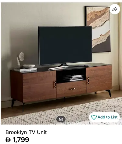 Wooden TV Console / Entertainment Unit - Dark Walnut