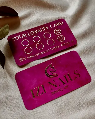 Set of 2 Branded IZI Nails Loyalty Cards (Pink)