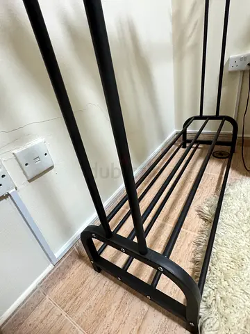 black metal clothes Rack bed  - sturdy slatted base