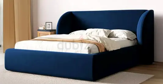 Dark blue colour king size in linen Bed