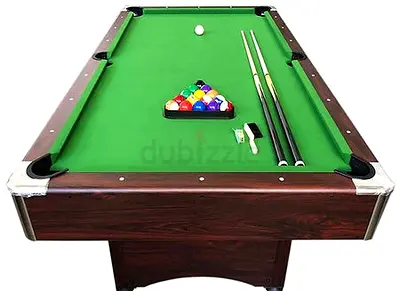 Billiard Table, Pool Table Green With Ball Collection System - 9 Ft