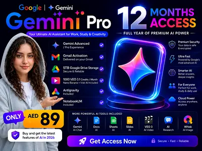 Gemini Pro | 12 Months | Google AI Pro – 5 TB Cloud Storage | Own Email Activation