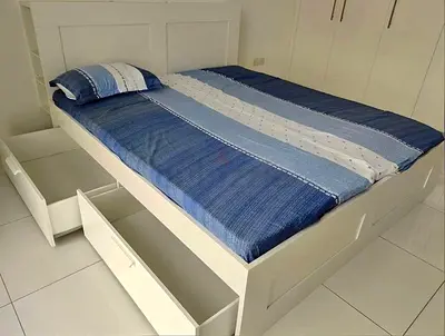 IKEA Brimness KING size bed frame with mattress - good condition