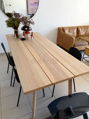 Solid Wood Dining Table - Light Oak Finish 2m length
