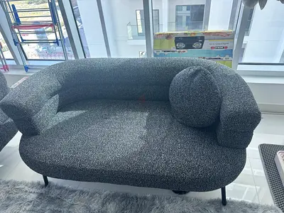 3 pieces, sofa in dark grey — good condition
