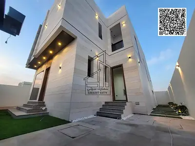 Villa for rent, first occupancy, in the prestigious Al Bahia area of ​​Ajman, consisting of five ma