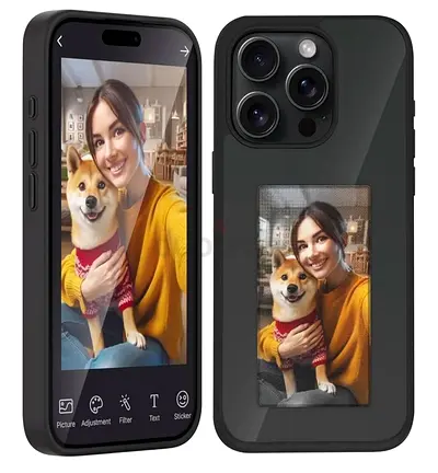 Phone case with customisable screen
