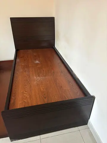 Single BED 90/190 CMS wooden bed frame - dark brown (Mattress Inclusive) 2 Pcs availaible