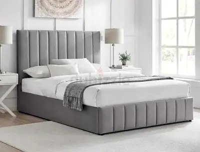 Brend New fabric wooden Queen size 150x190 bed with Madical Matress Available