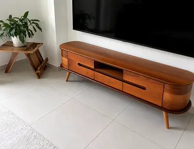 OC home Mid-century Modern Wooden TV Console / Media Cabinet