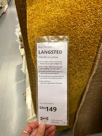 Ikea Langsted Yellow Carpet